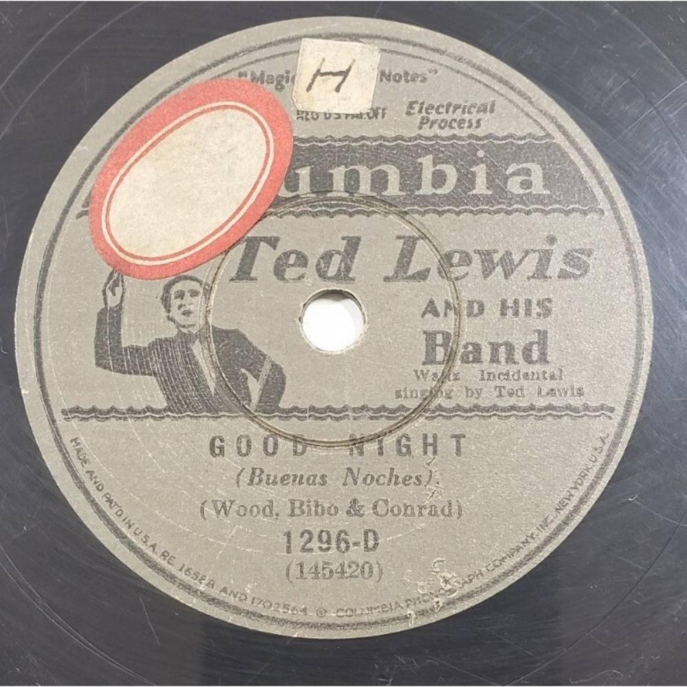 Ted Lewis 78rpm Single 10-inch Columbia Records The Sweetheart Of Sigma V+/V+